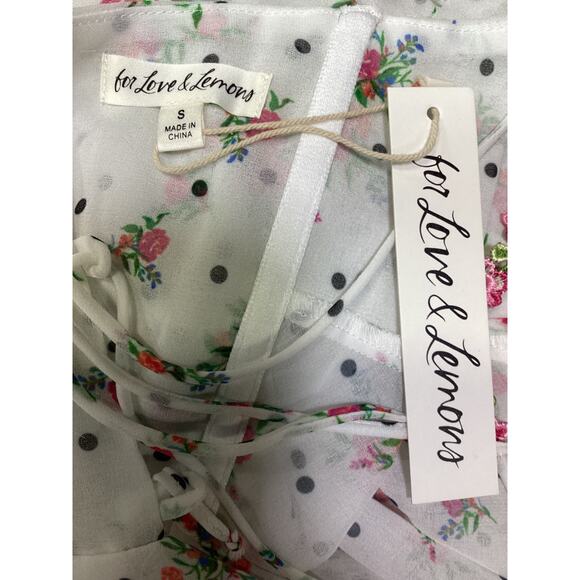 For Love & Lemons 'Gabrielle' White Mini Dress Size S - NWT - Picture 4 of 4